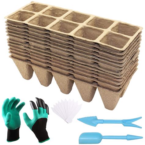 Buy Arlba Pack Cells Seed Starter Tray Peat Pot Kit