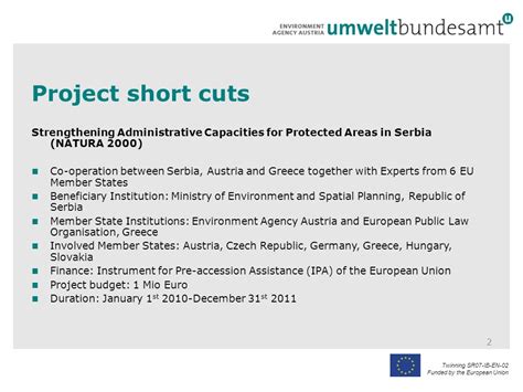 Twinning Sr Ib En Funded By The European Union Twinning On Natura