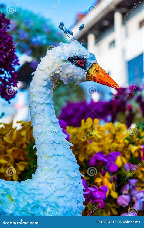 White Peacock Statue Made from Foam and Cloth Stock Photo - Image of ...