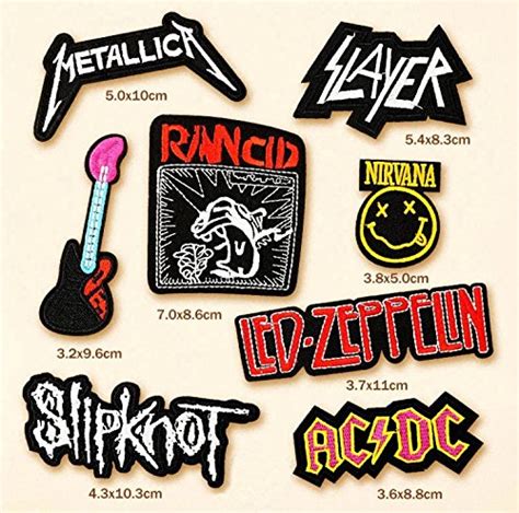 Ac Dc Rancid And Guita Rock Band Patch Led Zeppelin Metallica Slayer