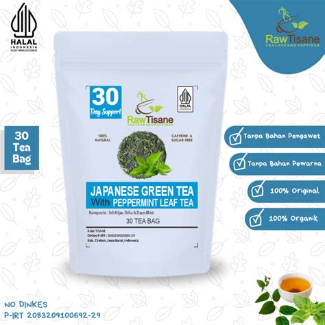 Jual Raw Tisane Japanese Green Tea With Peppermint Leaf Tea Teh Hijau