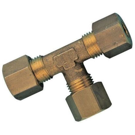 Imperial Metric Tee Compression Connectors Pipe Joiners Brass Equal