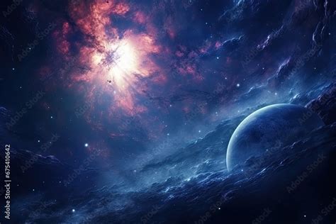 Deep space background with planets and stars. Elements of this image ...