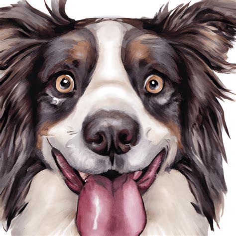 Border Collie Watercolor Graphic · Creative Fabrica