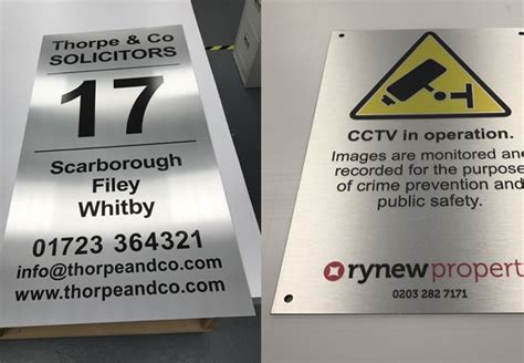 Brushed Steel Dibond Signs And Boards Adverset Display Uk