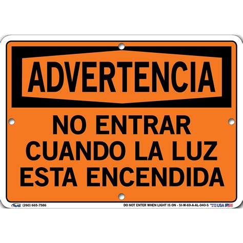 Vestil, Warning Sign (Spanish/Espanol) - Aluminum, Sign Message NO