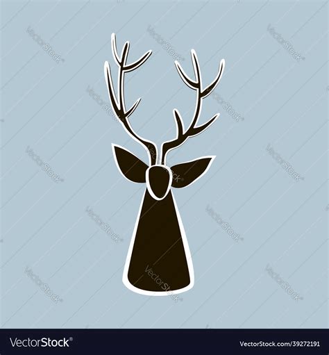 Deer Head Outline Vector