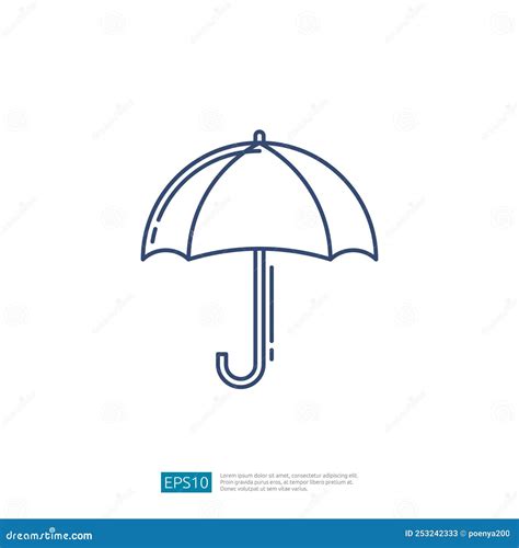 Umbrella Outline Icon Protection Concept Illustration Stock Vector