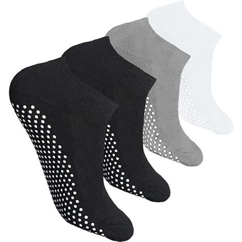 4 Paires Yoga Chaussettes Femmes Filles Chaussettes Antidérapantes