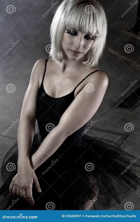 Ballet Dancer Young In An Industry Area Sensual Blonde Wo Stock Image