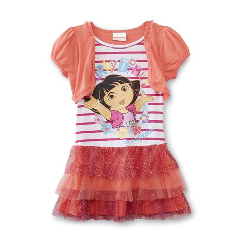 Nickelodeon Dora The Explorer Girl's Layered-Look Casual Dress | Shop ...