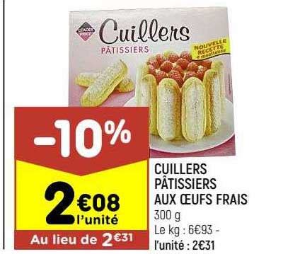 Promo Cuillers Pâtissiers Aux œufs Frais chez Leader Price iCatalogue fr