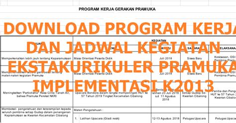 Detail Contoh Program Kerja Pramuka Koleksi Nomer