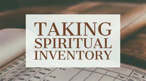 Taking Spiritual Inventory Youtube