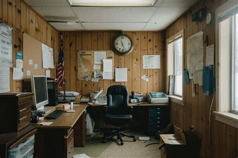 Premium Photo | Police station room or detective office interior