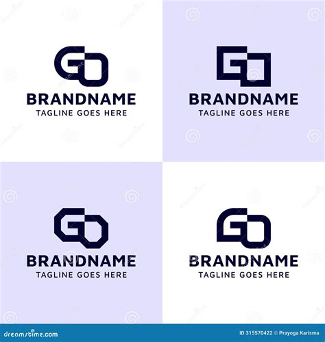 Letters Go Monogram Logo Set Suitable For Any Business With Og Or Go