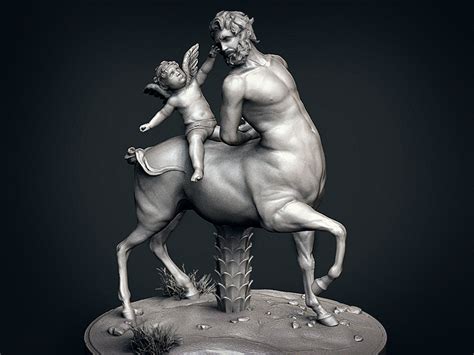 Old Centaur Teased By Eros Cupid Sculpt Zbrushcentral