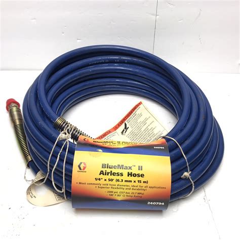 Graco BlueMax II Airless Spray Hose 1 4 In X 50 Ft Blue 240794 For