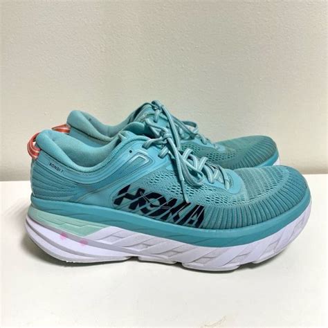 Hoka Shoes Womens Hoka One One Bondi 7 Aquarelle Eggshell Blue Size