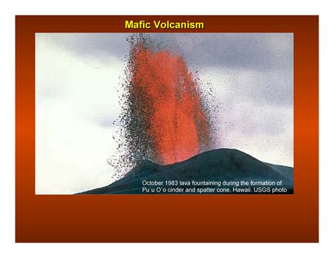 E-GEO305 4-Mafic Volc - Lecture notes 4 - Mafic Volcanism October 1983 ...