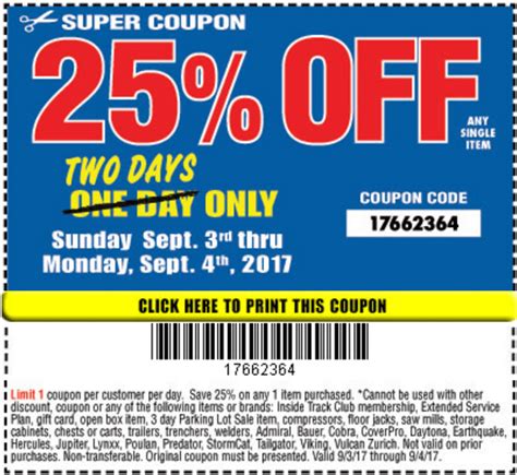 Harbor Freight 25 Off Coupon One Day Only Struggleville