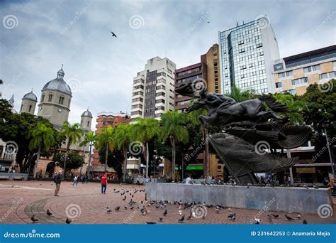 Famous Naked Bolivar Statue At The Bolivar Square In Pereira Colombia