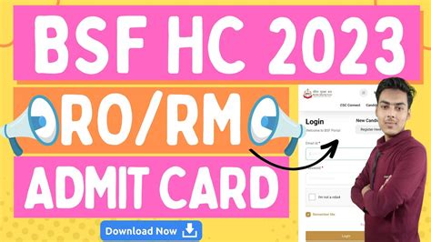 Bsf Hc Ro Rm Admit Card Bsf Ro Rm Exam Admit Card Youtube