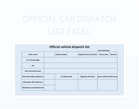 Free Dispatch Templates For Google Sheets And Microsoft Excel Slidesdocs