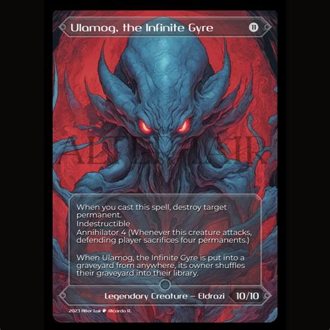 Ulamog The Infinite Gyre Mtg Custom Cards Commander Alternate Art Magic Mtg Alters Full Art Etsy