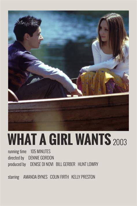 What a Girl Wants polaroid poster | Film posters minimalist, Movie ...