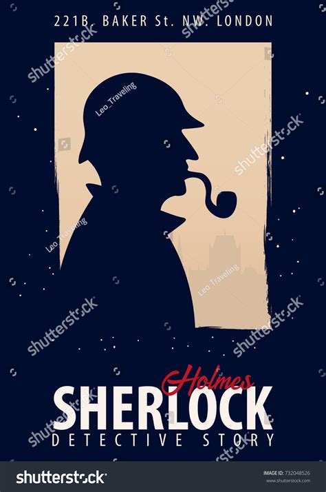 Sherlock Holmes Poster Detective Illustration Stock Vector (Royalty ...