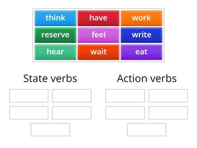 Verbs Action and state Recursos didácticos