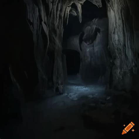 Dark And Spooky Entrance To A Cave On Craiyon