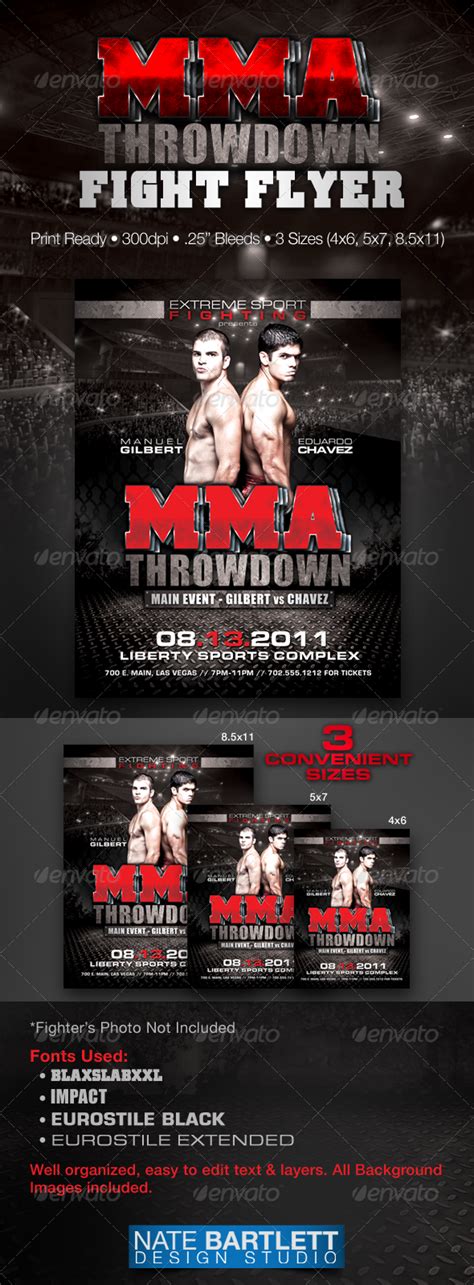 Mma Fight Flyer Template This Flyer Template Is Perfect For Any Mma Or