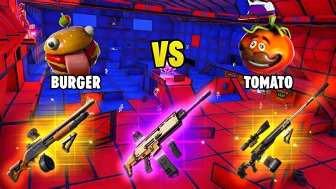 Crazy 🔴 Red Vs Blue 🔵 Tomato Vs Burger Fortnite Creative Map Code Dropnite