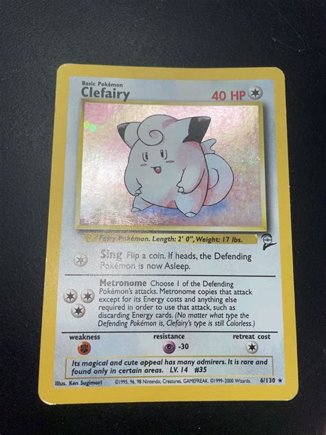 Clefairy Holo Rare Base Set 2 6 130 Vintage Pokemon Card EBay