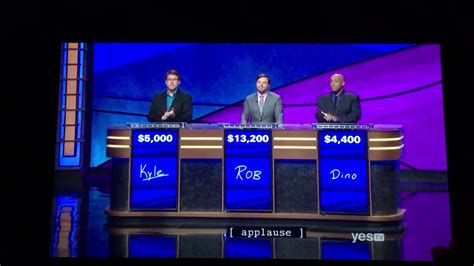 Jeopardy Season 35 2018 Kyle Seven Day Champ Vs Rob Vs Dino