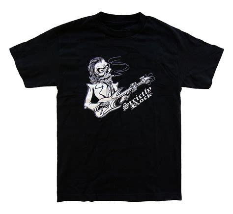 Skull Guitar T Shirt Strictly Rock