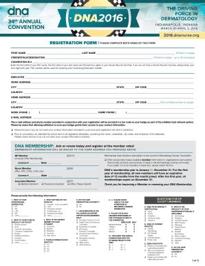 Fillable Online Dnanurse Registration Form Please Complete Both