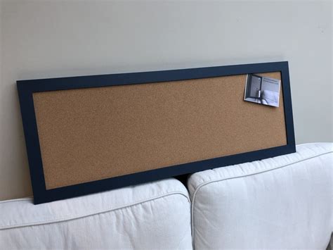 Stiffkey Blue Long Cork Pinboard With Modern Frame Framed Notice