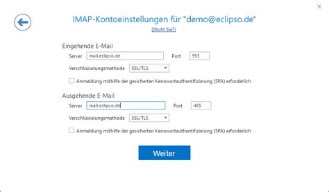 Einrichtung IMAP Microsoft Outlook 2019 365 Hilfe