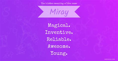 The hidden meaning of the name Miray | Namious