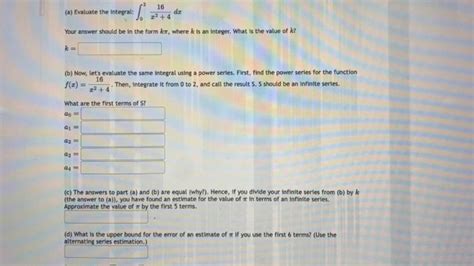 A Evaluate The Integral 02x2 416dx Your Answer Chegg