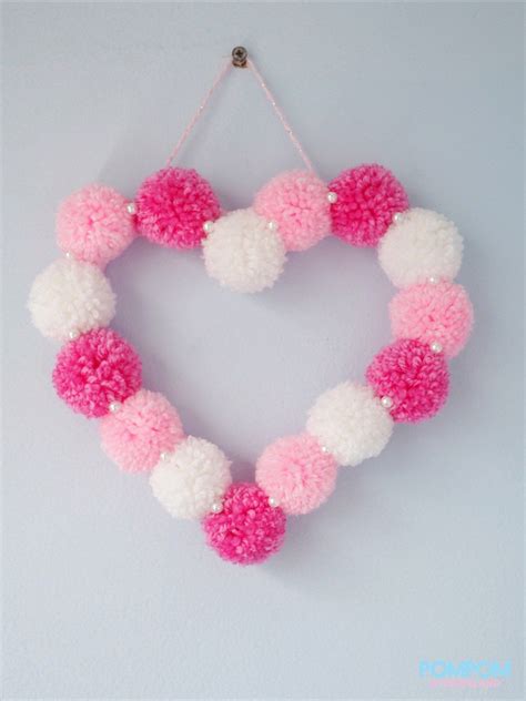 Pompom Heart Wall Hanging Nursery Name Sign For Girl Custom Name Door