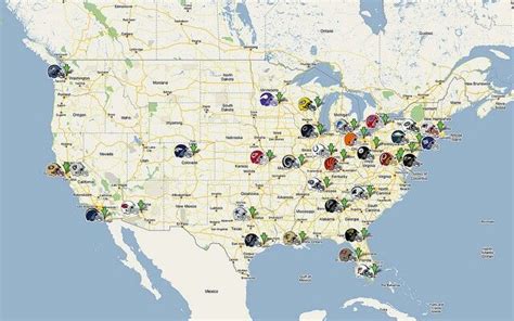 Map Of Nfl Cities Map Nfl Teams Nfl