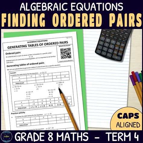 Generating Tables Of Ordered Pairs Equations Grade Maths Term