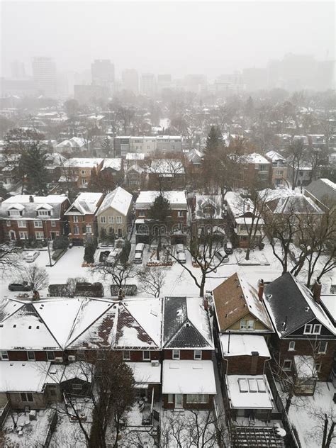 Snow storm in Toronto stock image. Image of winter, building - 165697305