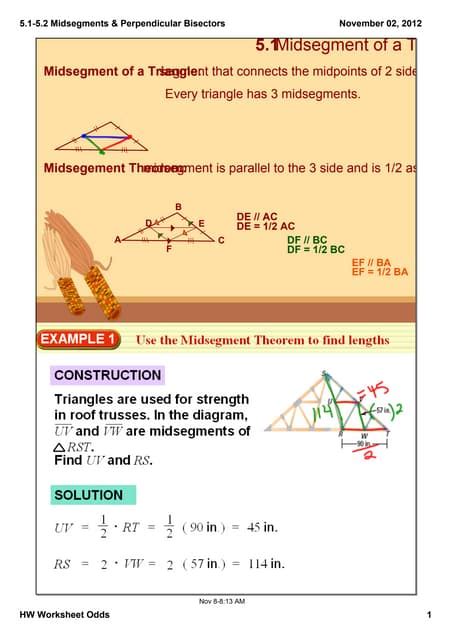 Special Segments of Triangles Worksheet: Angle Bisector ...