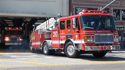 Air Horn Lafd Fire Trucks Responding With Siren And Lights Truck