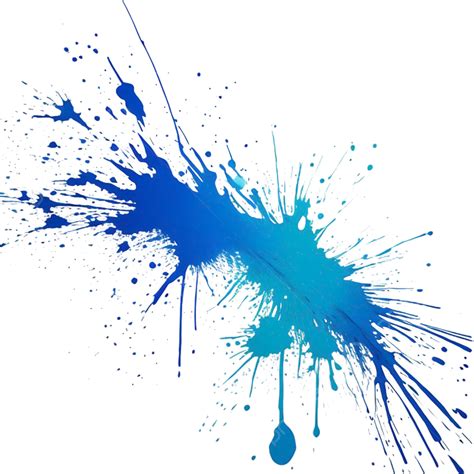 Gradiant Blue Watercolor Splatter On Transparent Background, Watercolor ...